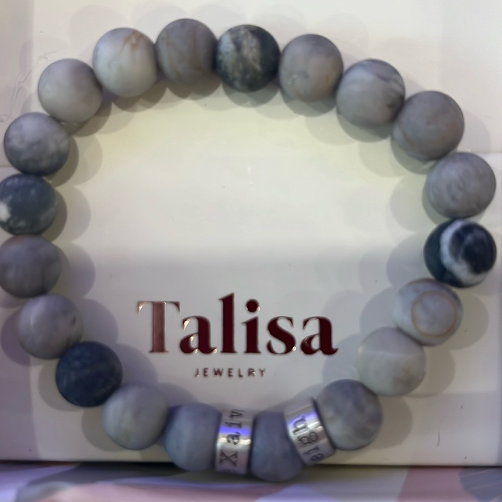 JASPER MENS Family Tree Men Name Bracelet with Picasso Jasper Stone BRAND NEW